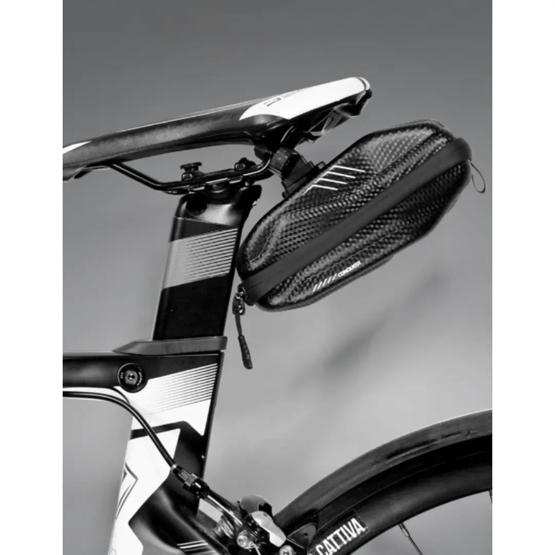Bicycle Saddle Bag Quick-Release Mount Waterproof Hard Shell