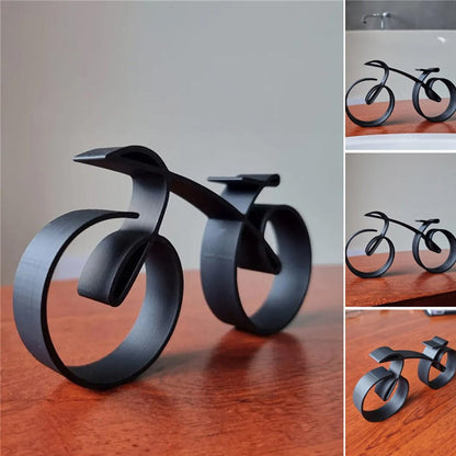 Bicycle Sculpture Minimalist Iron Matte Black
