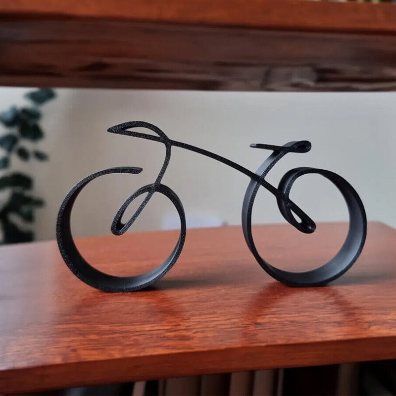 Bicycle Sculpture Minimalist Iron Matte Black