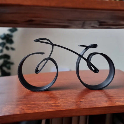 Bicycle Sculpture Minimalist Iron Matte Black