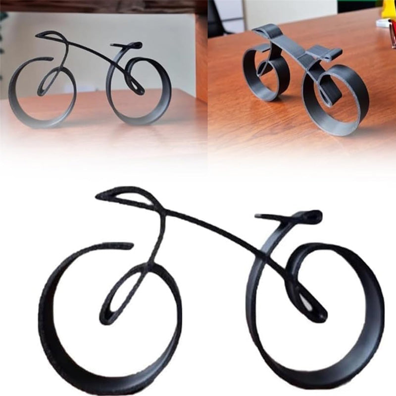 Bicycle Sculpture Minimalist Iron Matte Black