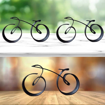 Bicycle Sculpture Minimalist Iron Matte Black