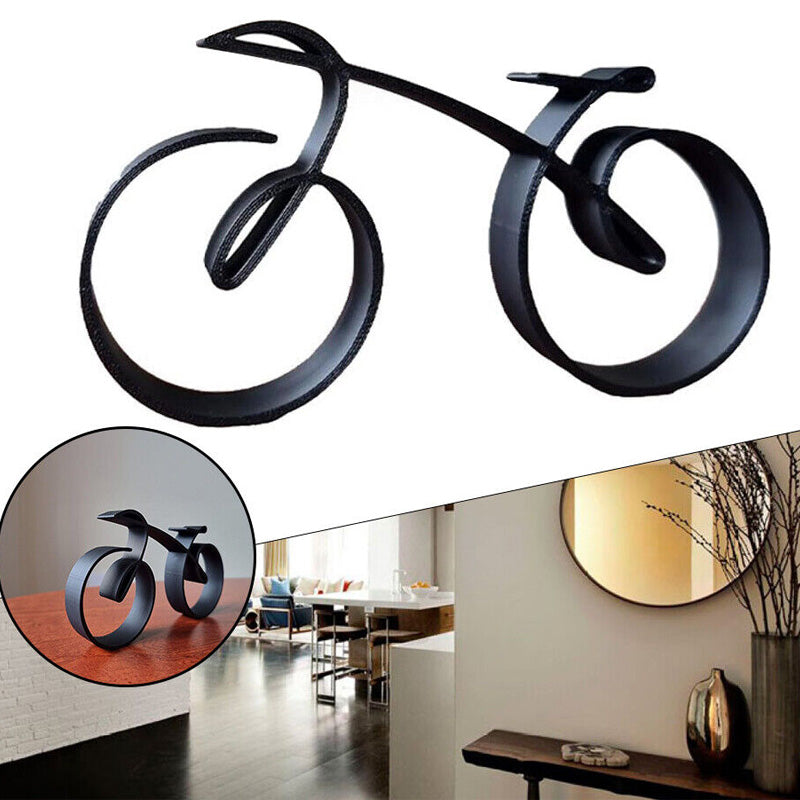 Bicycle Sculpture Minimalist Iron Matte Black