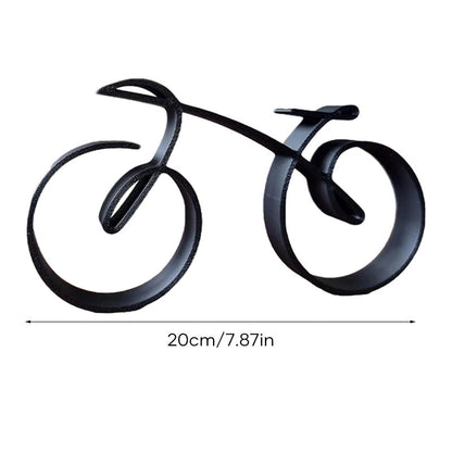 Bicycle Sculpture Minimalist Iron Matte Black