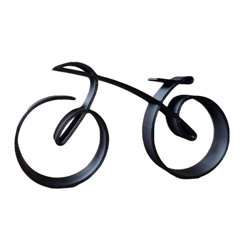 Bicycle Sculpture Minimalist Iron Matte Black