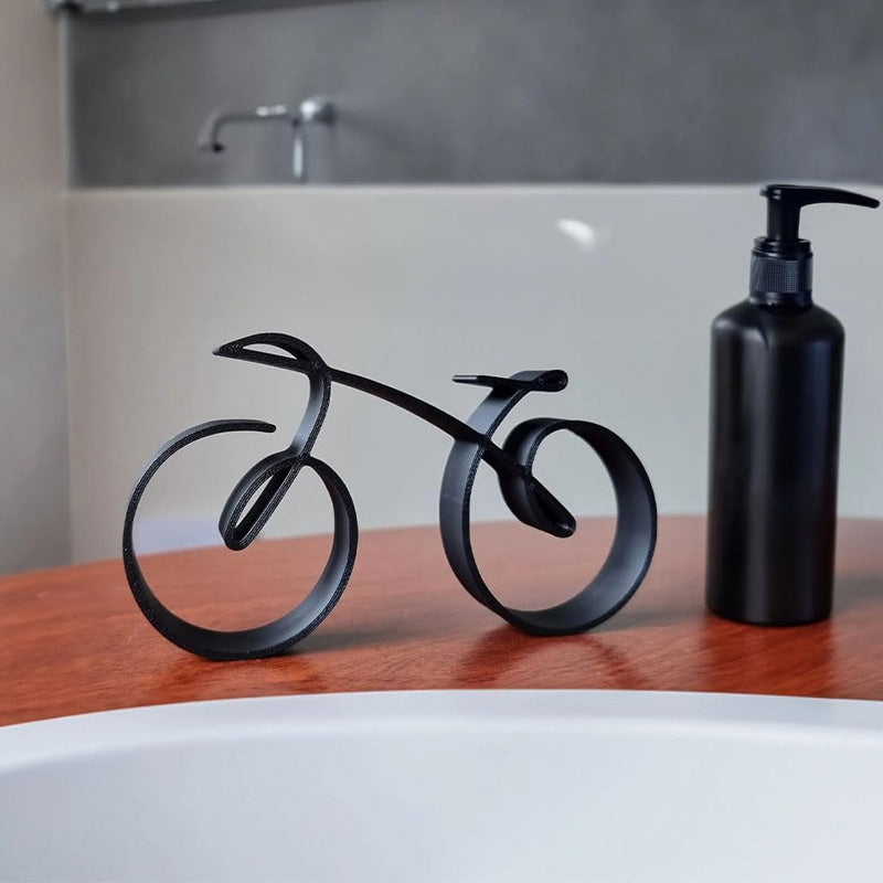 Bicycle Sculpture Minimalist Iron Matte Black