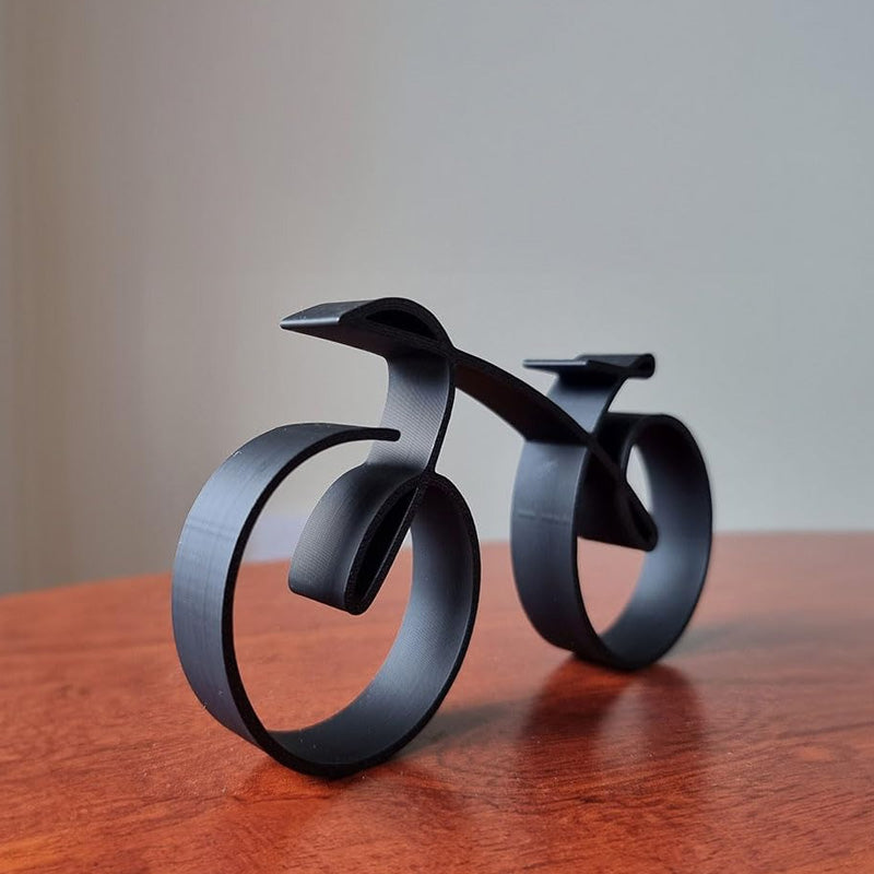 Bicycle Sculpture Minimalist Iron Matte Black