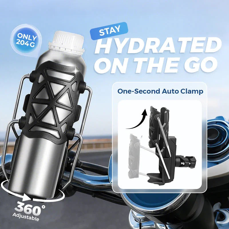 Bike Bottle Holder Adjustable Nylon Metal-Reinforced 360 Degree Rotation