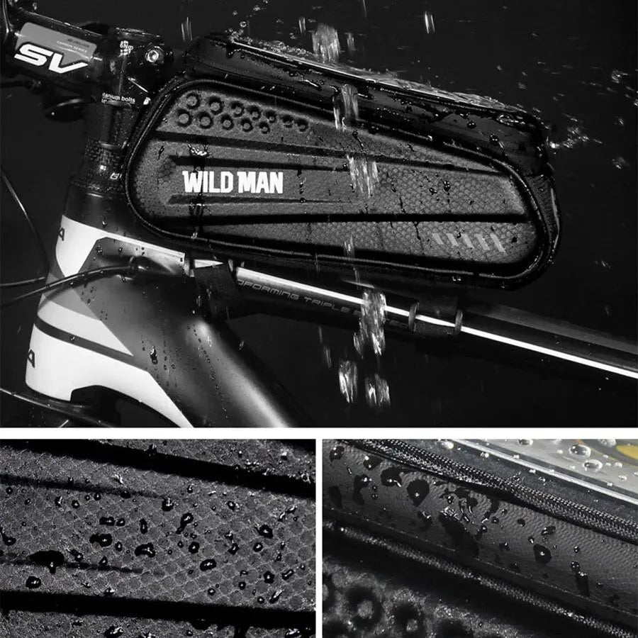Bike Frame Bag Touchscreen Window Hard Shell Splash-Resistant