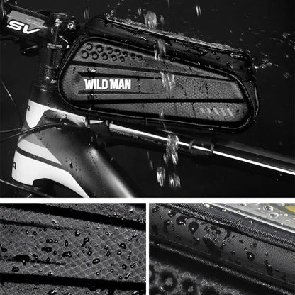 Bike Frame Bag Touchscreen Window Hard Shell Splash-Resistant