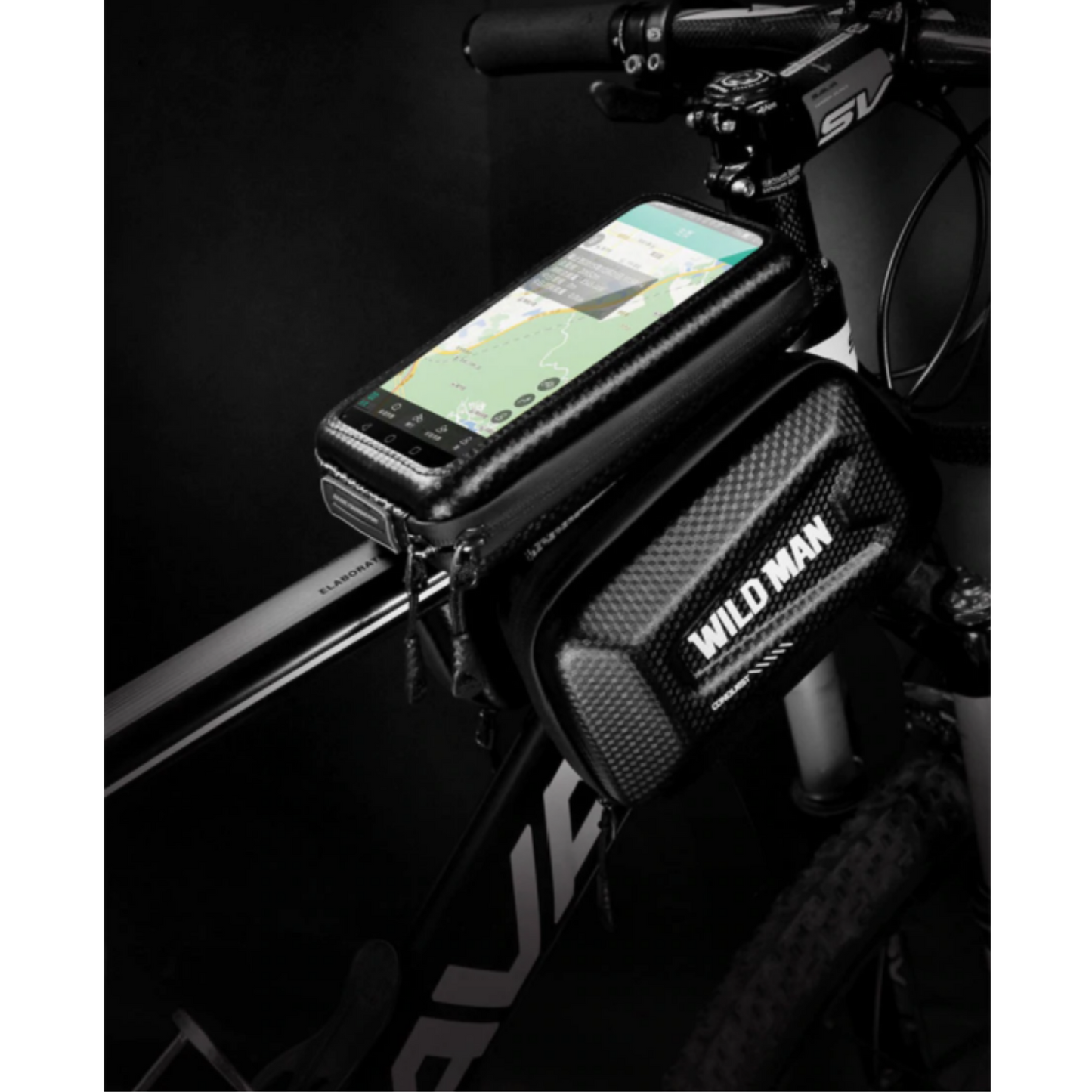 Bike Frame Bag Touchscreen Window Hard Shell Splash-Resistant