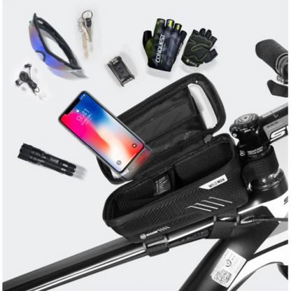 Bike Frame Bag Touchscreen Window Hard Shell Splash-Resistant