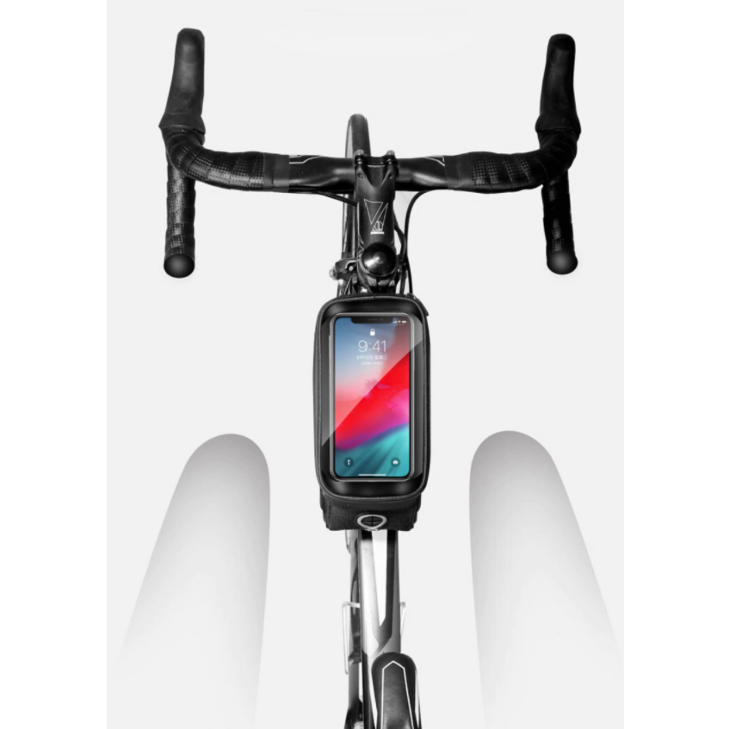 Bike Frame Bag Touchscreen Window Hard Shell Splash-Resistant