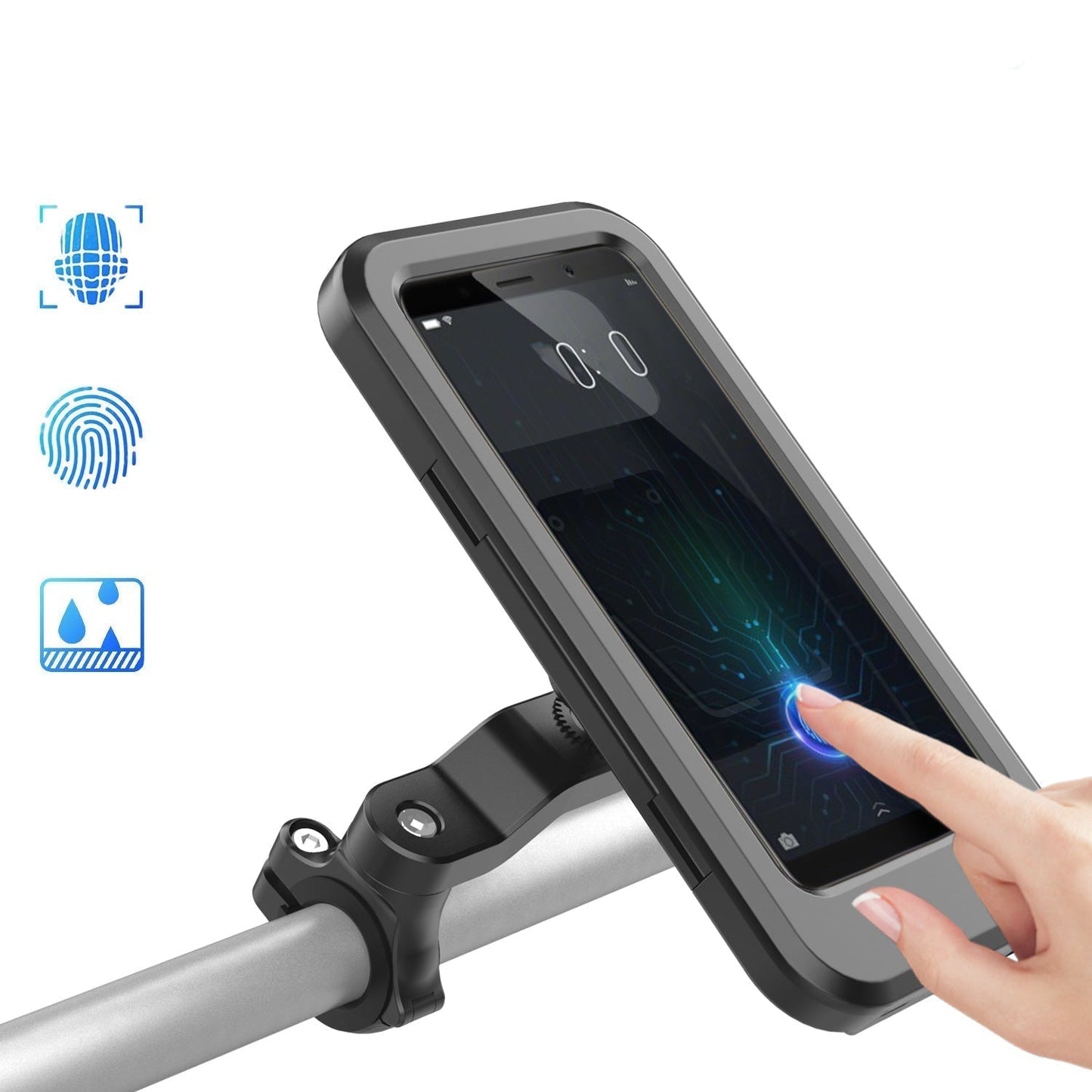Bike Phone Mount Waterproof Touchscreen 15W Wireless & USB