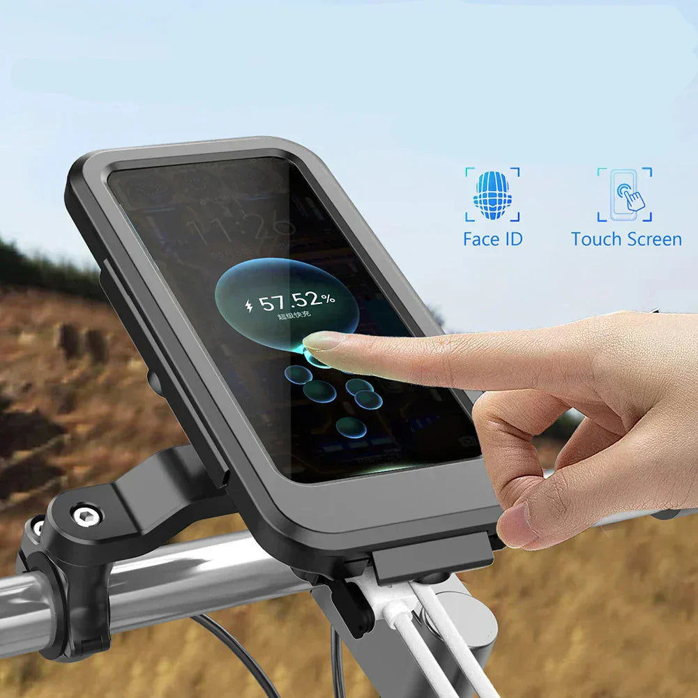 Bike Phone Mount Waterproof Touchscreen 15W Wireless & USB