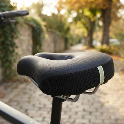 Bike Saddle No-Nose Pressure-Relief Cutout & Dual Spring Suspension