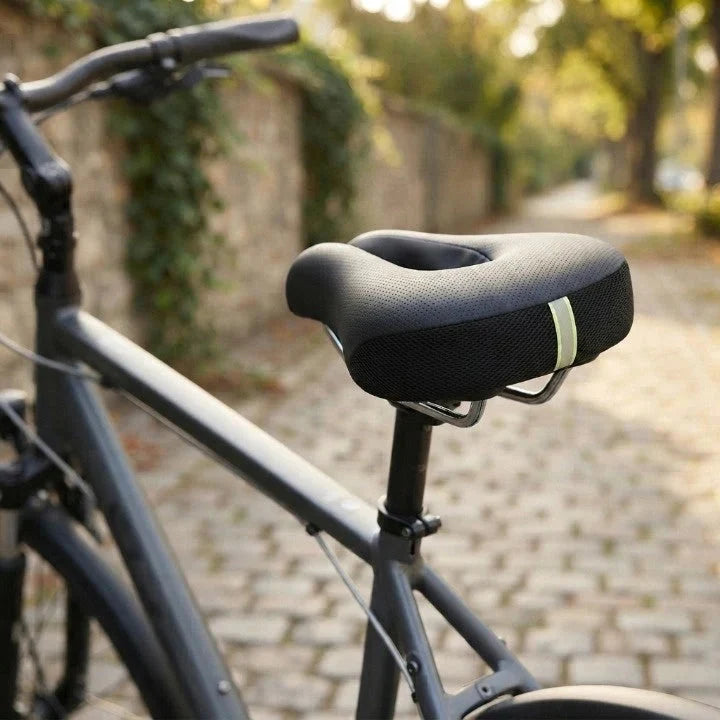 Bike Saddle No-Nose Pressure-Relief Cutout & Dual Spring Suspension
