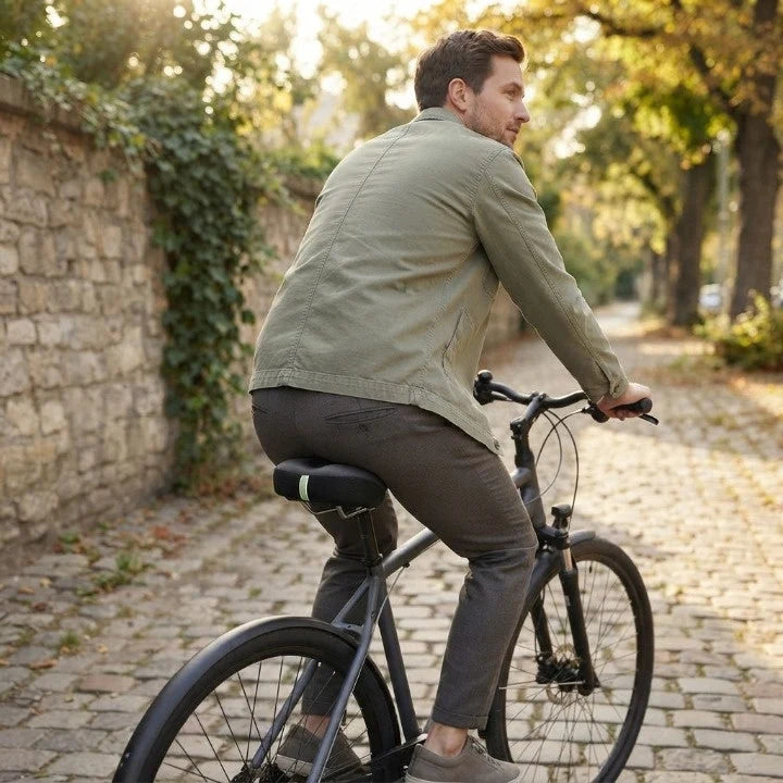Bike Saddle No-Nose Pressure-Relief Cutout & Dual Spring Suspension