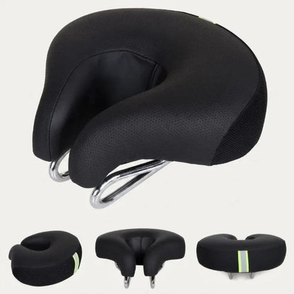 Bike Saddle No-Nose Pressure-Relief Cutout & Dual Spring Suspension