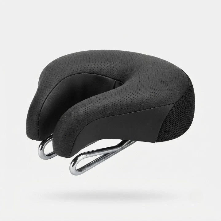 Bike Saddle No-Nose Pressure-Relief Cutout & Dual Spring Suspension