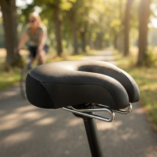 Bike Saddle Noseless Pressure-Relief Thick Foam & Spring Suspension