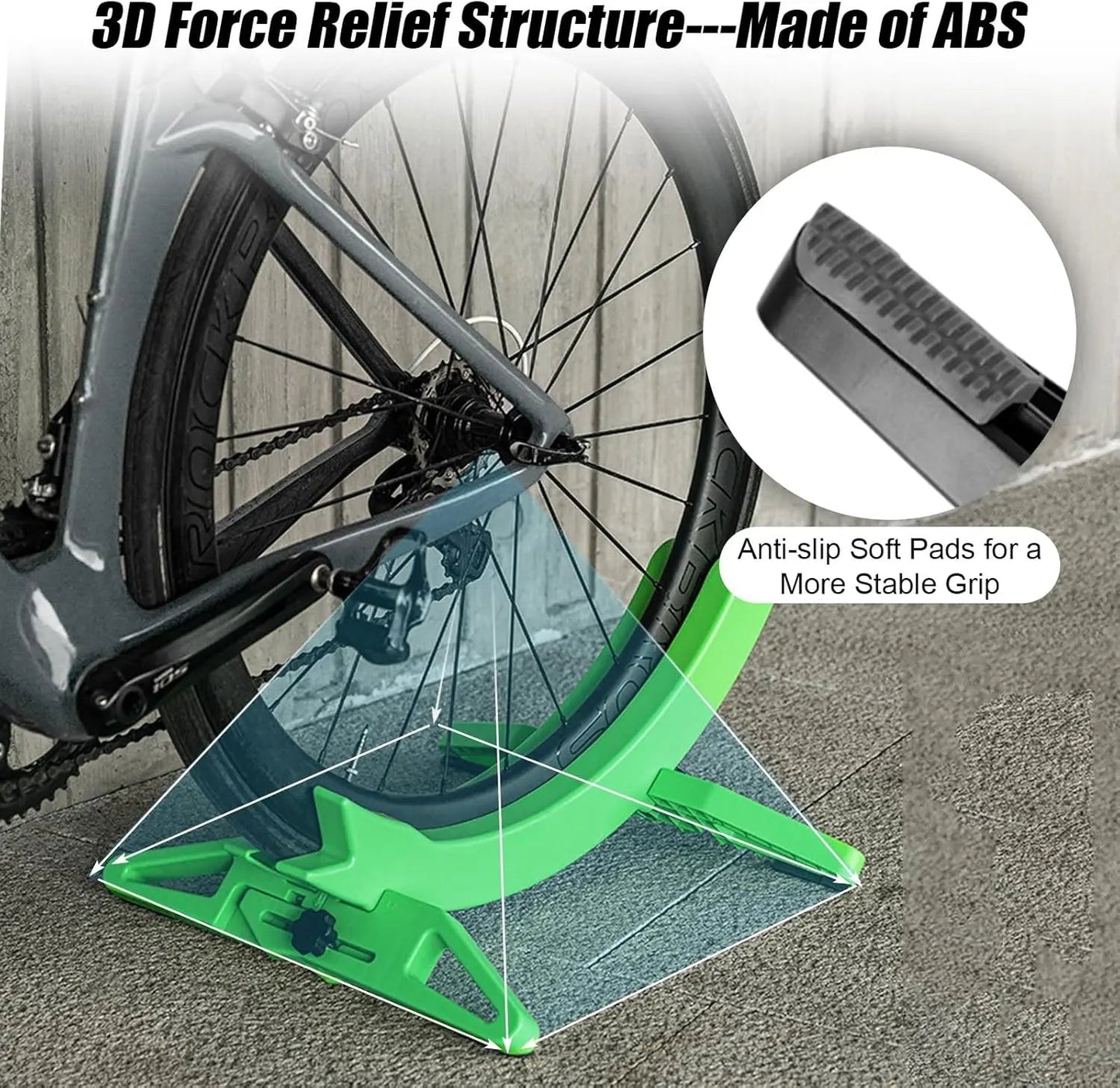 Bike Stand Adjustable Tool-Free & Non-Slip Feet