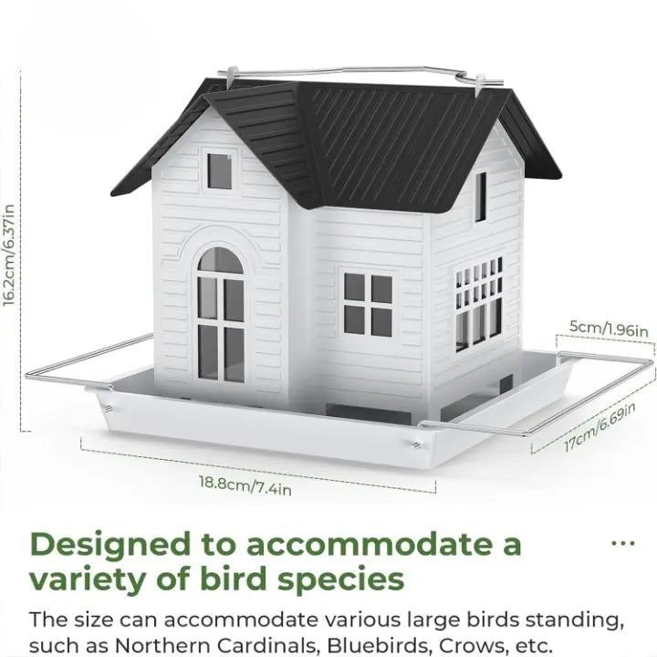 Bird Feeder Cottage Style Solar LED Weatherproof Metal
