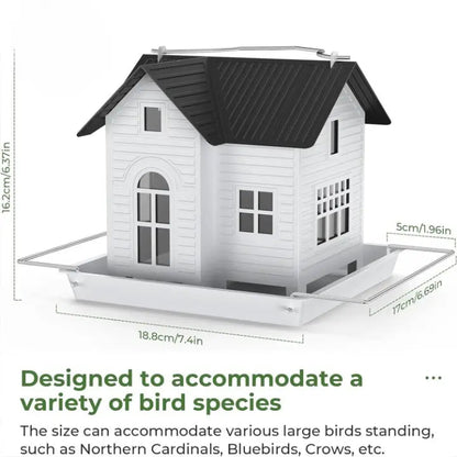 Bird Feeder Cottage Style Solar LED Weatherproof Metal