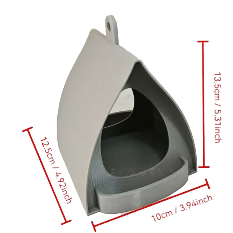 Bird Feeder Covered Weather-Resistant Plastic Perch & Hanging Loop