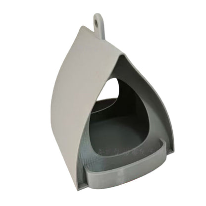 Bird Feeder Covered Weather-Resistant Plastic Perch & Hanging Loop