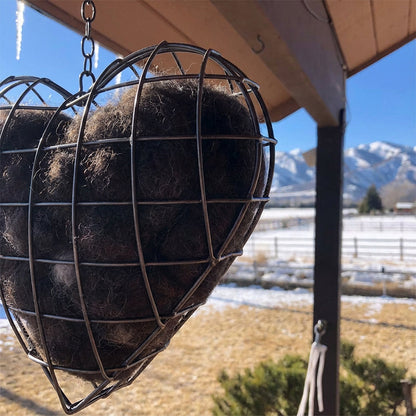Bird Nesting Holder Heart Shaped Iron Ready To Hang