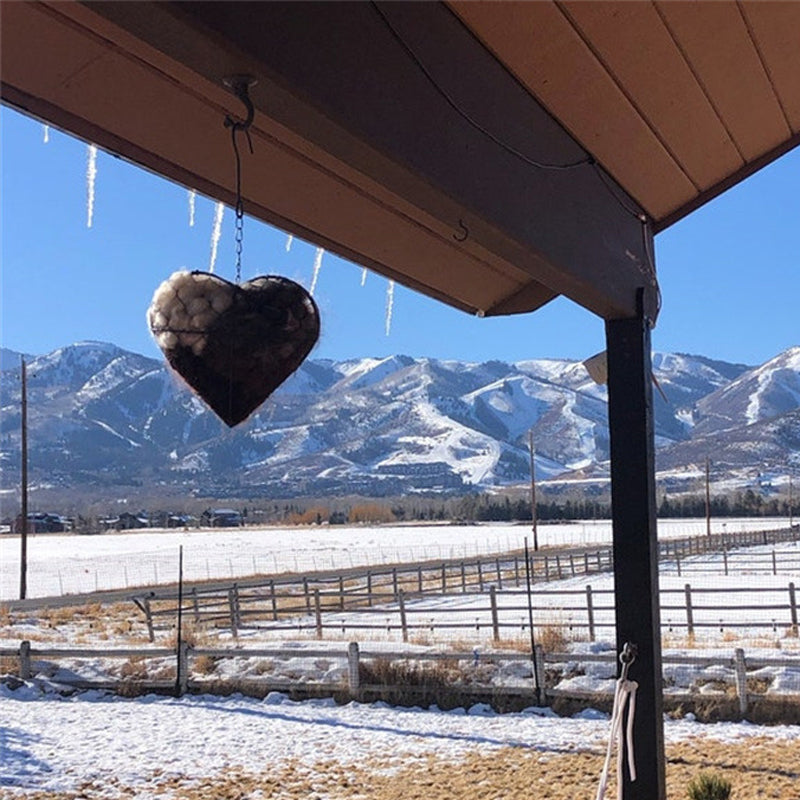 Bird Nesting Holder Heart Shaped Iron Ready To Hang