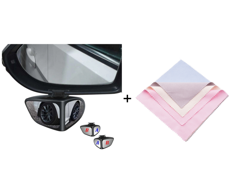 Blind Spot Mirror Dual-Lens 360 Degree Adjustable Self-Adhesive