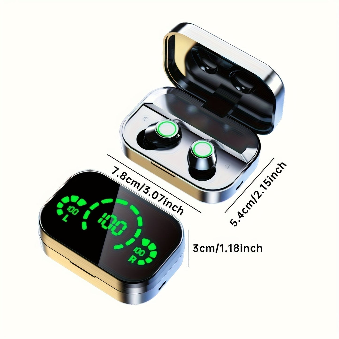 Bluetooth Earbuds LED Charging Case & Touch Control