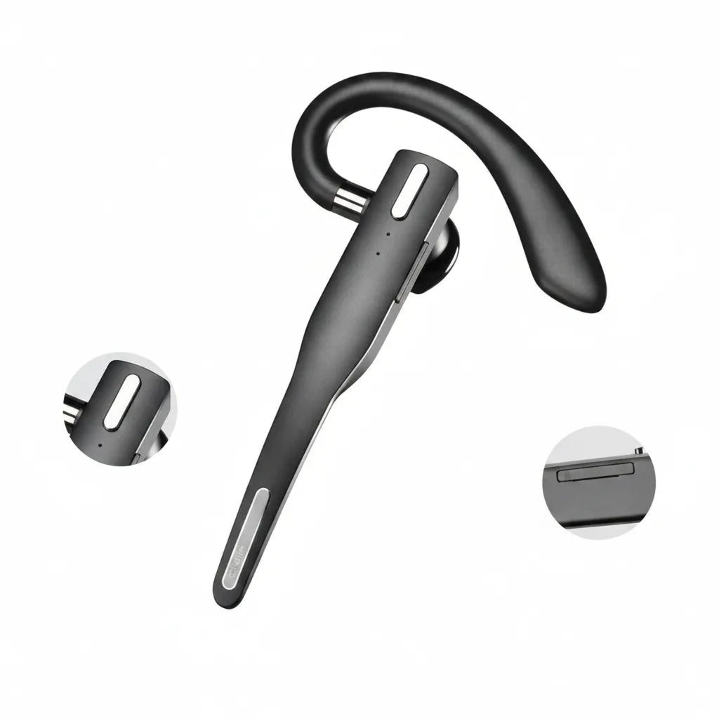Bluetooth Headset Noise-Cancelling Dual Microphone 20-Hour Battery