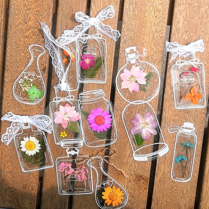 Bookmark Set Acrylic With Real Dried Flowers Set of 30