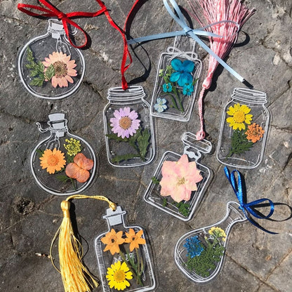 Bookmark Set Acrylic With Real Dried Flowers Set of 30