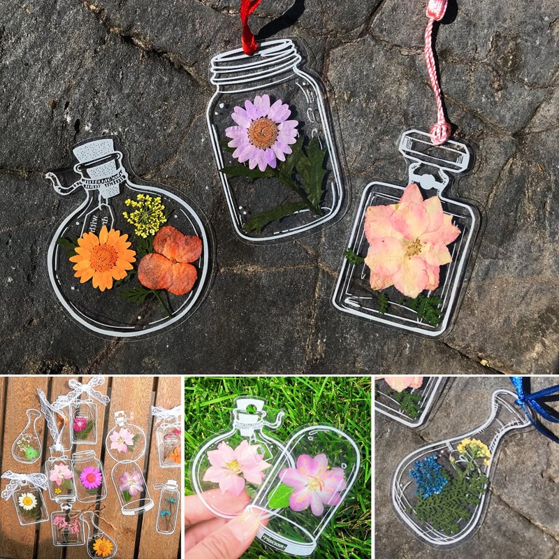 Bookmark Set Acrylic With Real Dried Flowers Set of 30