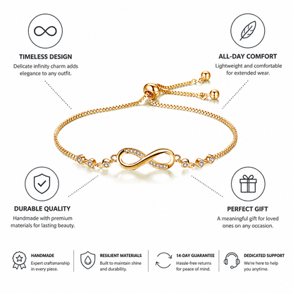 Bracelet Delicate Infinity Charm Gold & Silver Tone