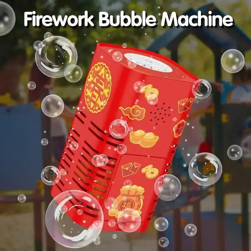 Bubble Machine Battery-Powered LED Lights & 12 Nozzles