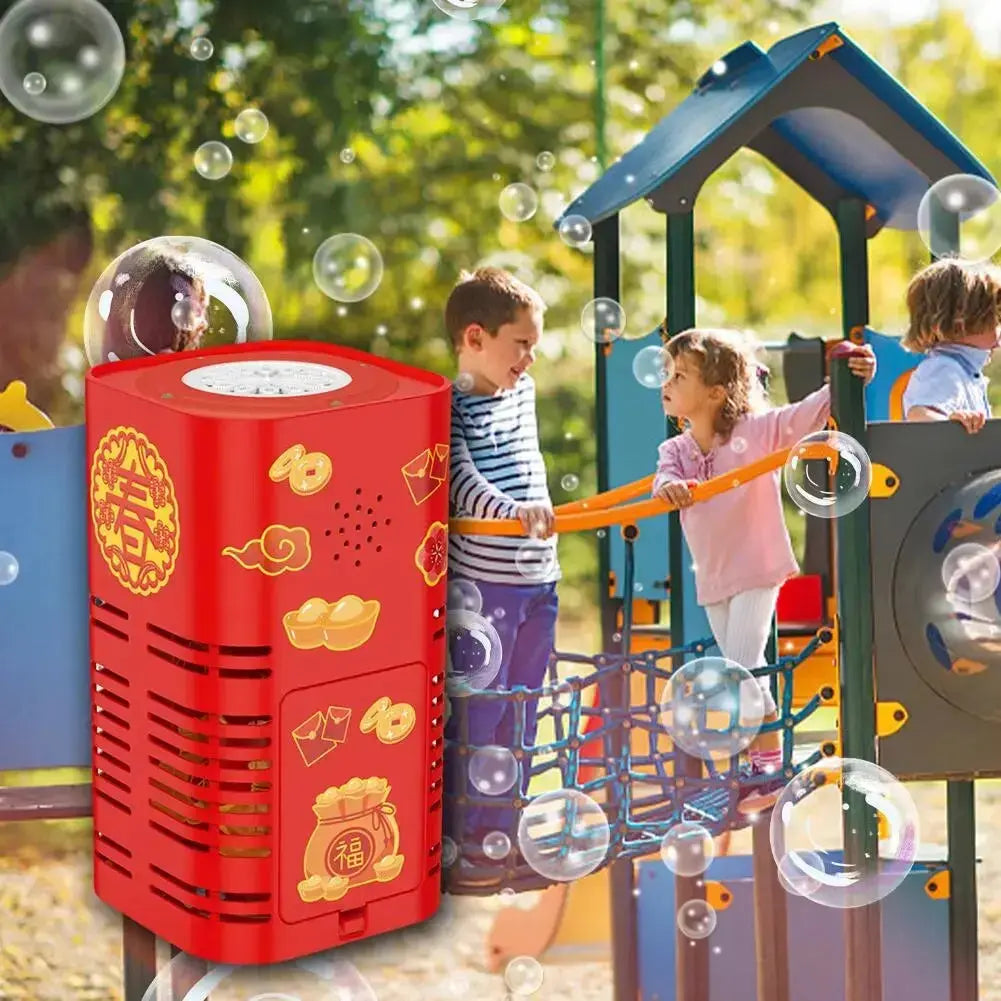 Bubble Machine Battery-Powered LED Lights & 12 Nozzles