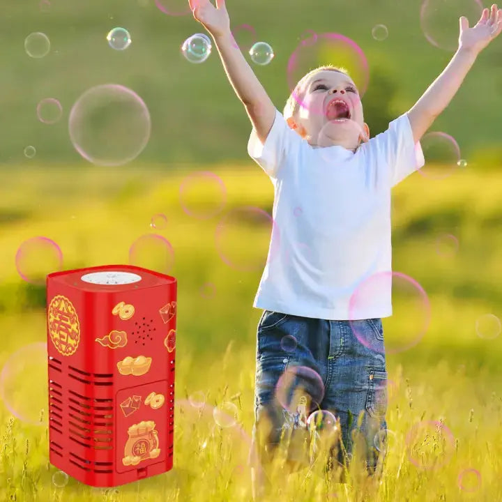 Bubble Machine Battery-Powered LED Lights & 12 Nozzles