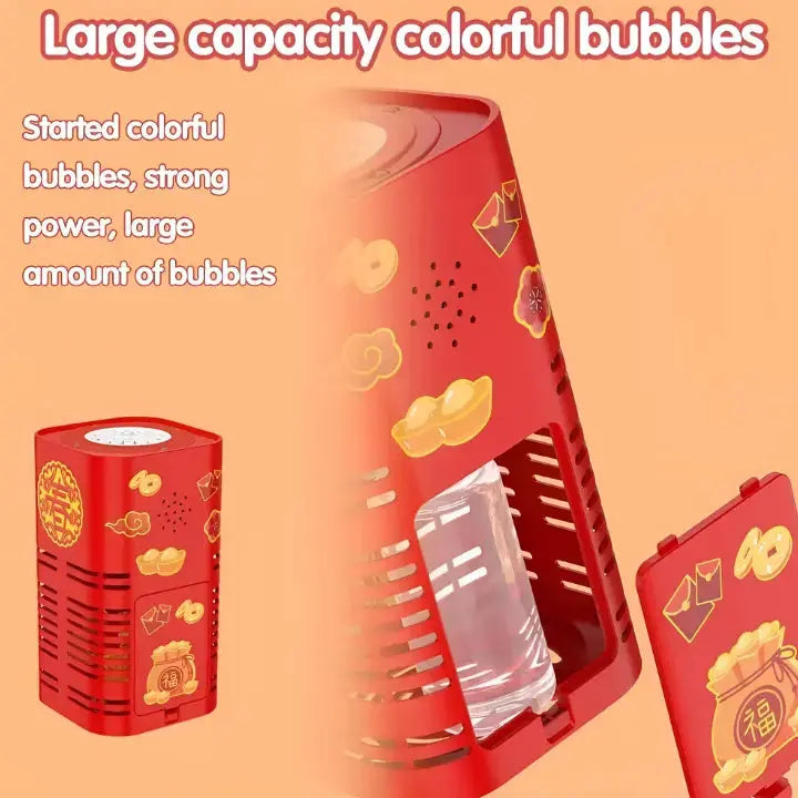 Bubble Machine Battery-Powered LED Lights & 12 Nozzles