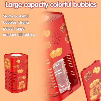 Bubble Machine Battery-Powered LED Lights & 12 Nozzles
