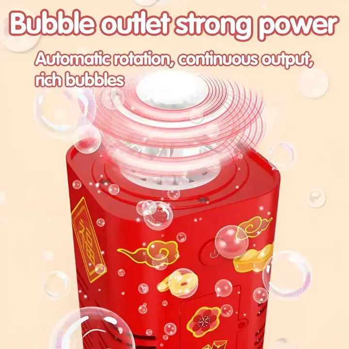 Bubble Machine Battery-Powered LED Lights & 12 Nozzles