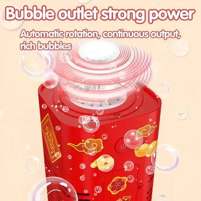 Bubble Machine Battery-Powered LED Lights & 12 Nozzles