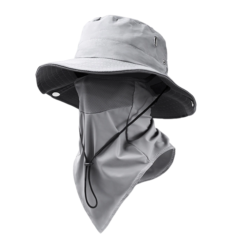 Bucket Hat Detachable Face Shield Ice-Silk Cooling