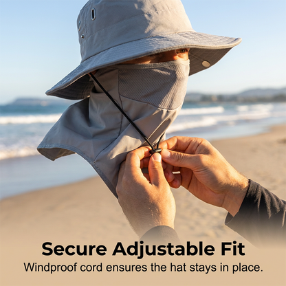 Bucket Hat Detachable Face Shield Ice-Silk Cooling