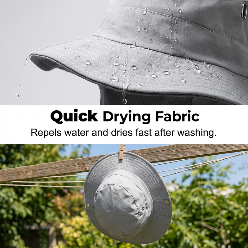 Bucket Hat Detachable Face Shield Ice-Silk Cooling