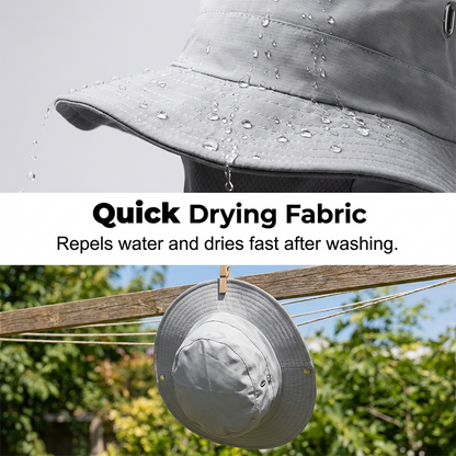 Bucket Hat Detachable Face Shield Ice-Silk Cooling
